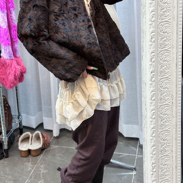 하운드체크 퍼자켓