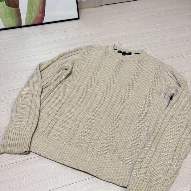 타미힐피거 베이지 니트 스웨터 M(100)