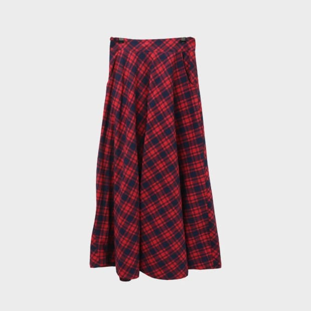 H/S 레드 체크 뒷밴딩 훌 스커트 61435