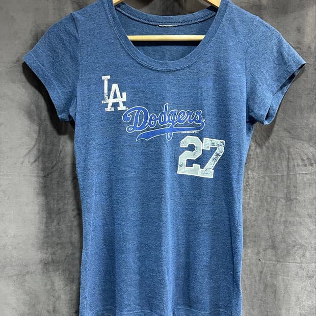 MLB LA 다저스 KEMP 27 여성 반팔 티셔츠 블루 S