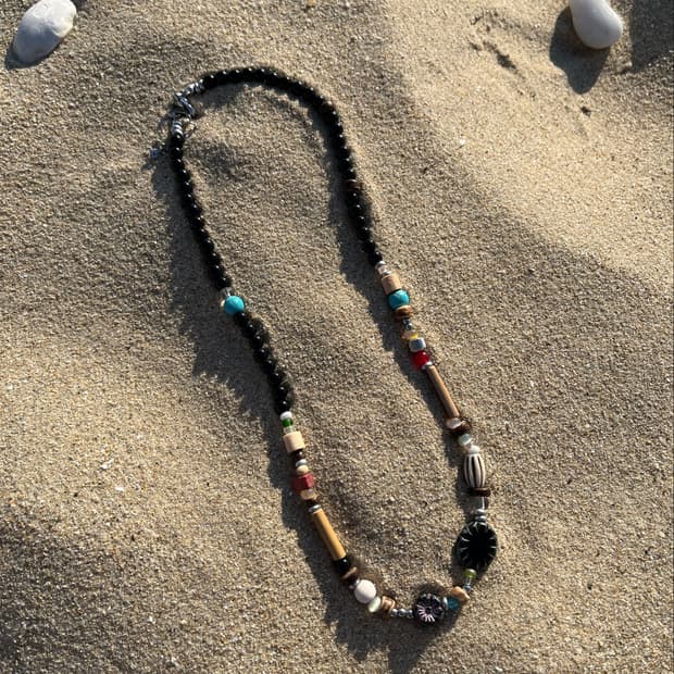 Bohemian black necklace 보헤미안 블랙 목걸이