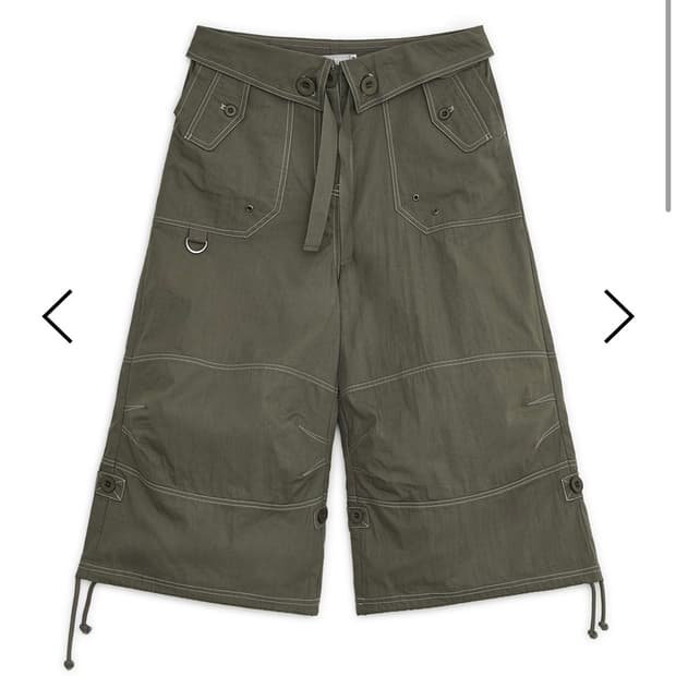 허그유어스킨) Star strap capri pants (Brown)