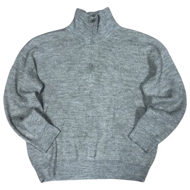 (바배) 베이지색 니트 반집업