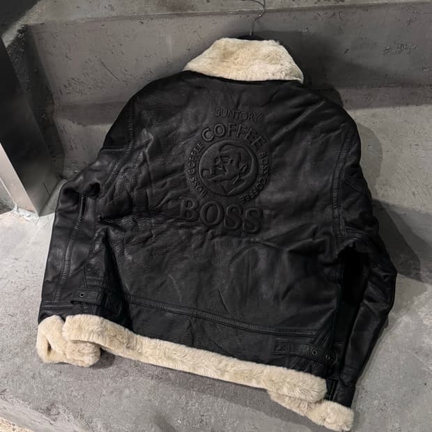 산토리 보스 커피 소가죽 B-3 무스탕 