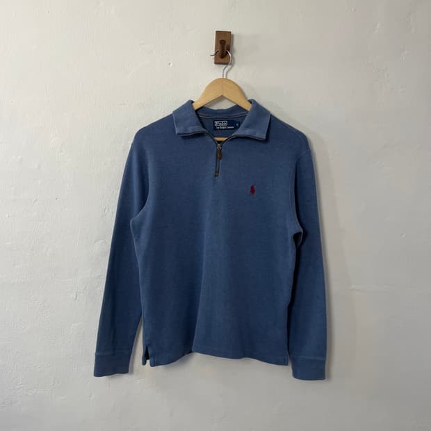 폴로 반집업 니트 