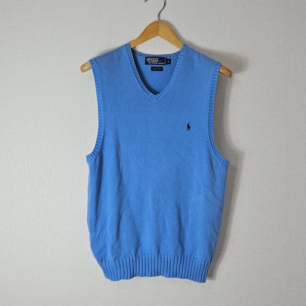 폴로 랄프로렌 브이넥 니트 베스트 조끼 스카이블루 정품 S