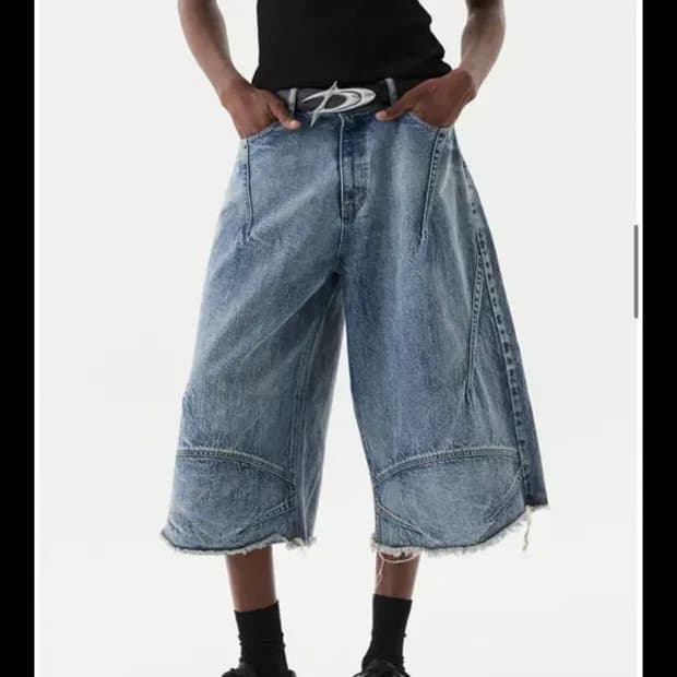 DNSR 데님 와이드 숏 팬츠 M