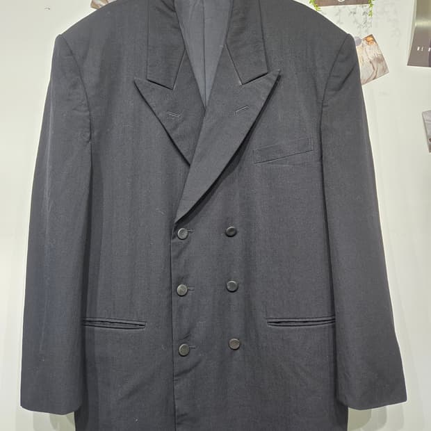 꼼데가르송 블랙 더블 브레스티드 자켓