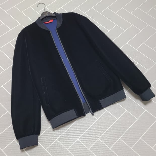 자라 벨벳 바시티 자켓 점퍼 블랙 L