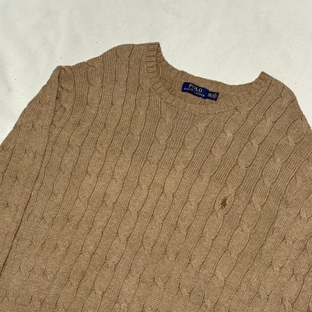 XXL 폴로랄프로렌 베이지 케이블 니트