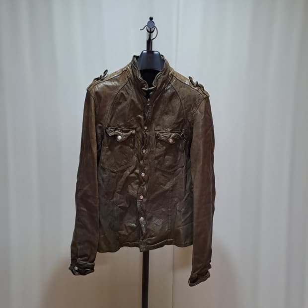 (택포) 올세인츠 리얼레더 셔츠 XL B276