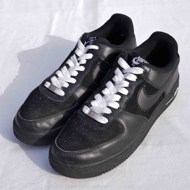 나이키 에어포스 1 로우 블랙 레더