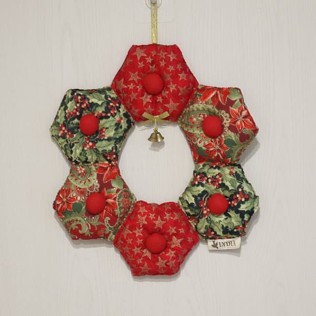 크리스마스 핸드메이드 패치워크 리스