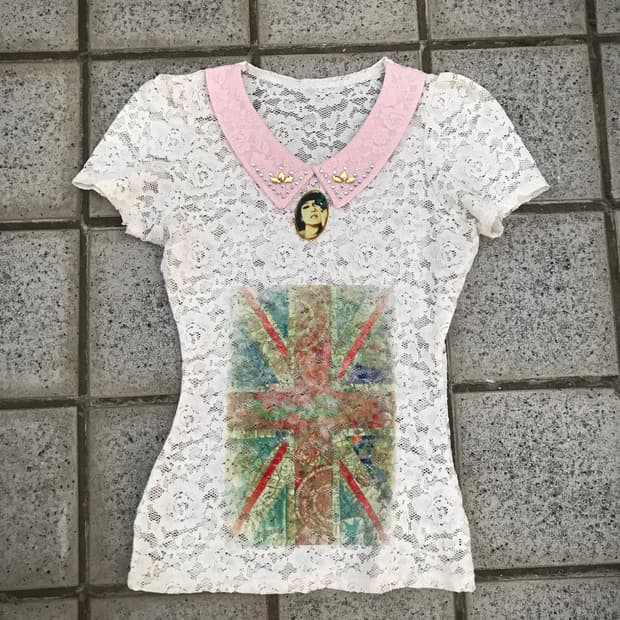 Union Jack Lace Collar Top