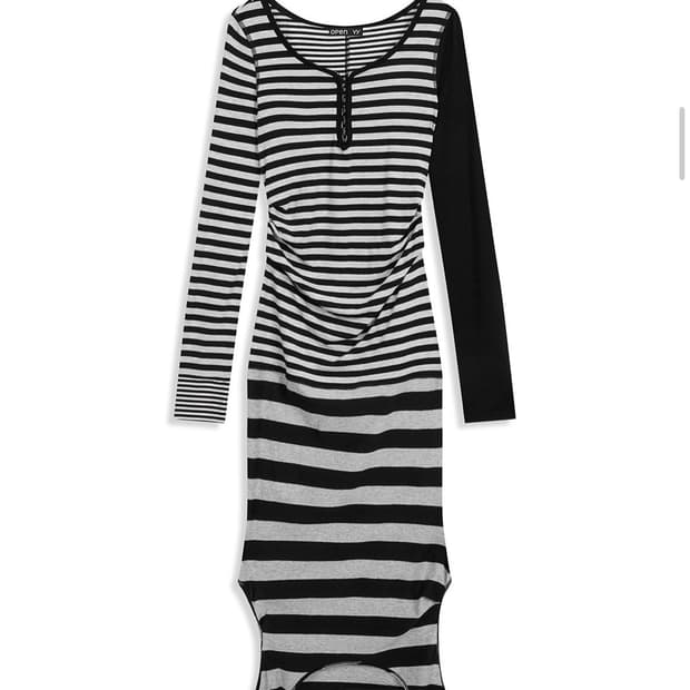 오픈와이와이 STRIPE CONVERTIBLE HOOK TOP DRESS