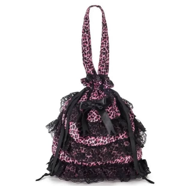 베메클 레오파드 리본백 핑크