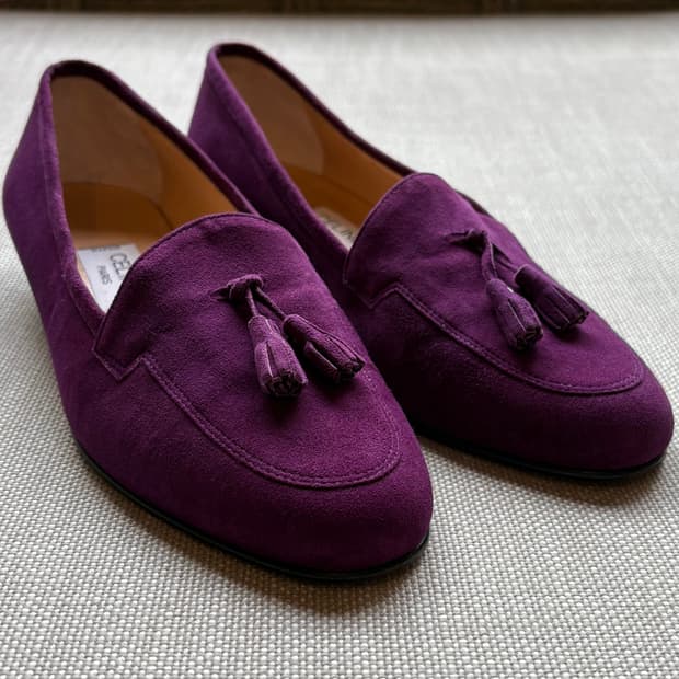 [230] 80s CELINE 퍼플 스웨이드 태슬로퍼 