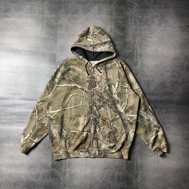 CARHARTT 칼하트 빈티지 카키 패턴 밀리터리 후드집업 A00435