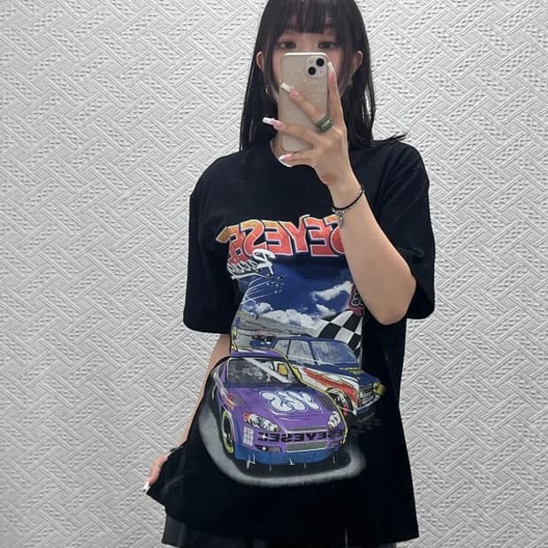 예스아이씨 빈티지 스트릿 펑크 모터레이싱 반팔티 L C13709
