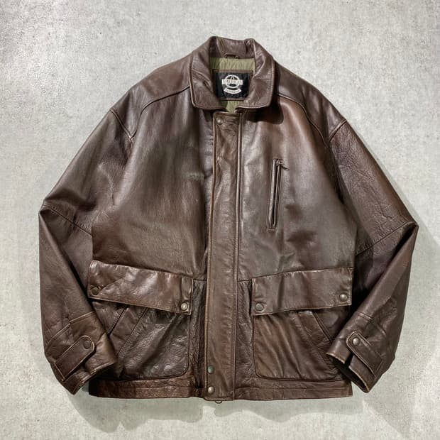[L-XL] AMERICAN OUTWEAR 브라운 리얼레더 자켓