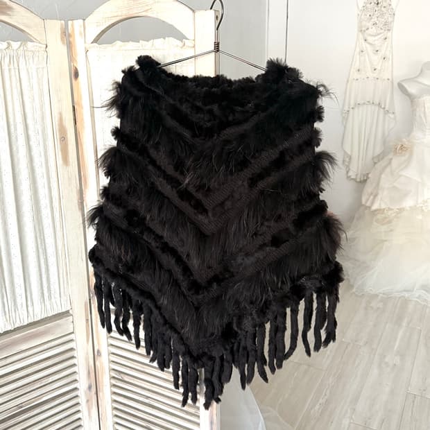 Deep brown fairy rabbit fur cape