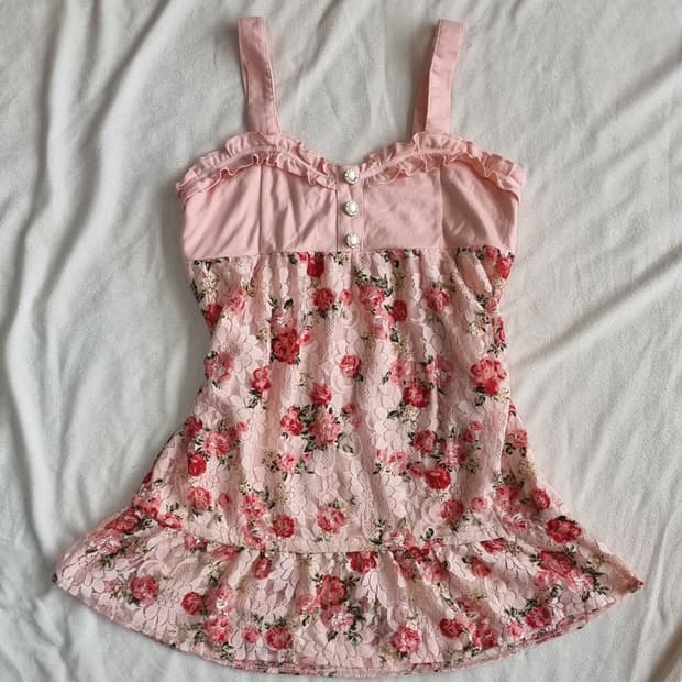 레이스 플라워 튜닉 미니원피스