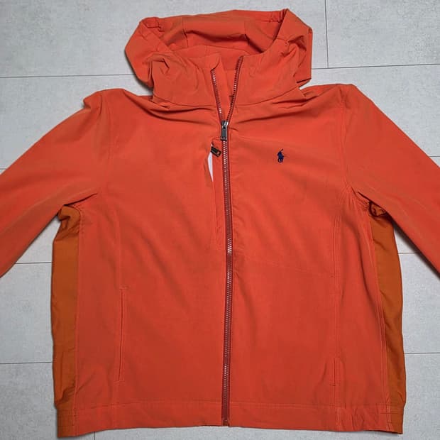 폴로 랄프로렌 오렌지색 바람막이 후드 자켓 윈드브레이커 성인 95오렌지색