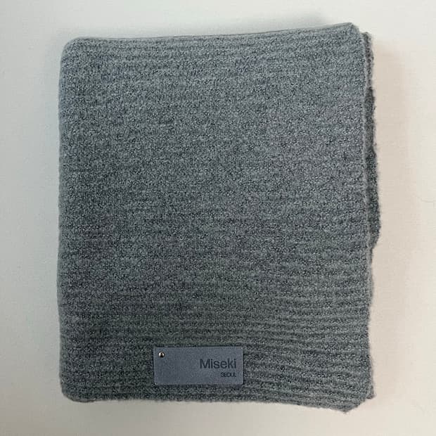 미세키서울 patch knit muffler grey