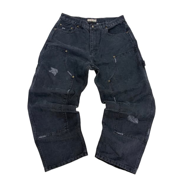 [2] 아오이로 x TRSC VTG 더블 니 팬츠 올드 네이비