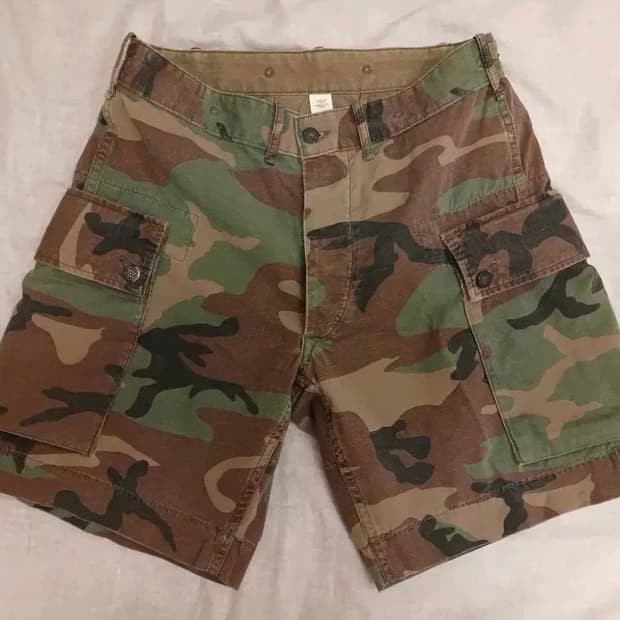 RRL CAMO WASHED CARGO SHORTS