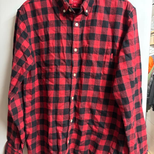 [M] 슈프림 스몰 버팔로 플란넬셔츠 레드