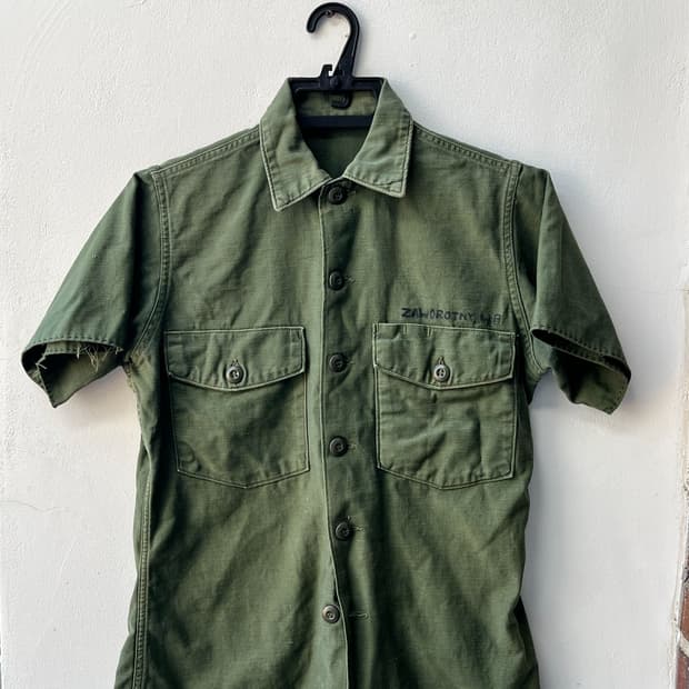 70s Vintage US Army OG-107 Utility Shirt