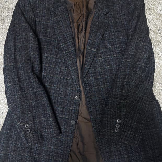 스코틀랜드 원단 울 체크 블레이저 사이즈 105