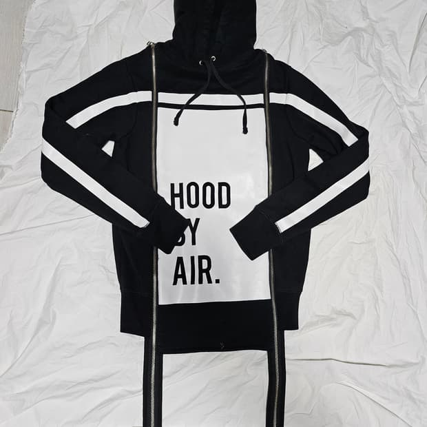 후드바이에어 민트급 핀터깔 시그니처 지퍼 후드티 XS