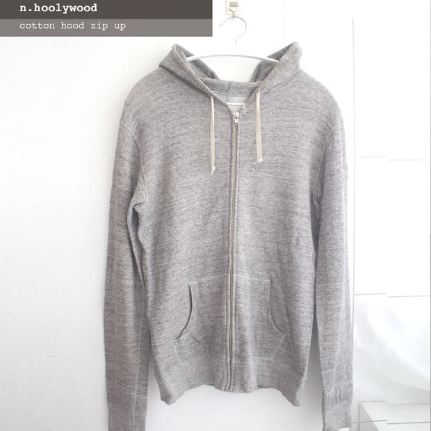 cotton hood zip up