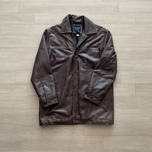 90s 올드갭 레더 카코트 브라운 gap carcoat