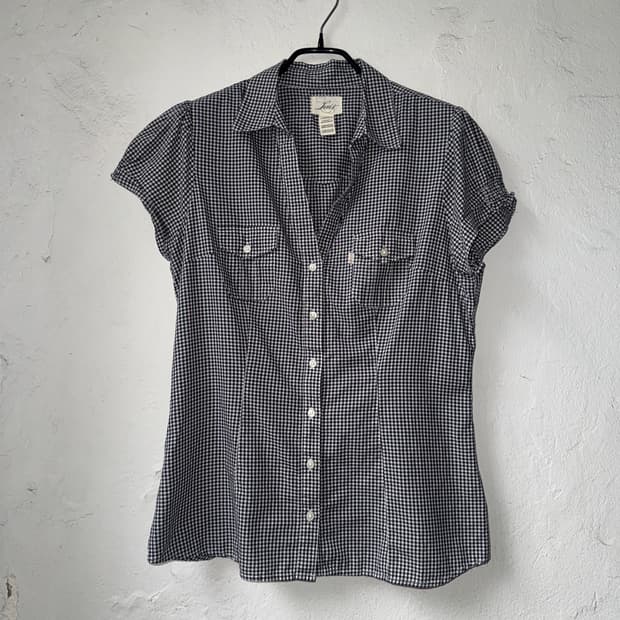 Levis 리바이스 블랙 체크 브이넥 셔츠