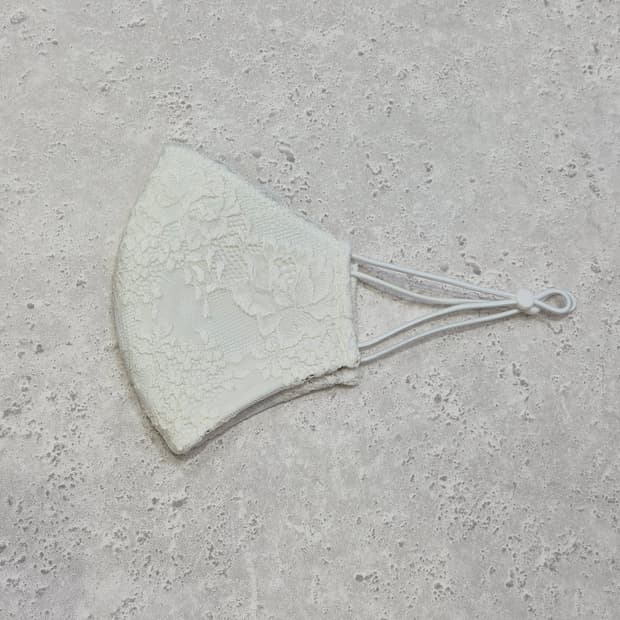 아이보리 레이스 패션마스크 