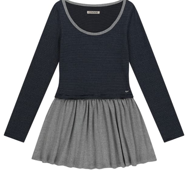 COY STRIPE DRESS NAVY 