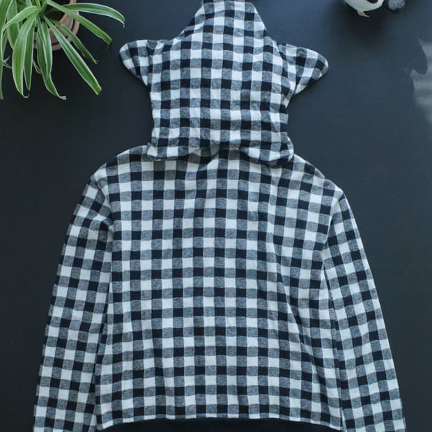 메르시보꾸 스타 체크 후드집업