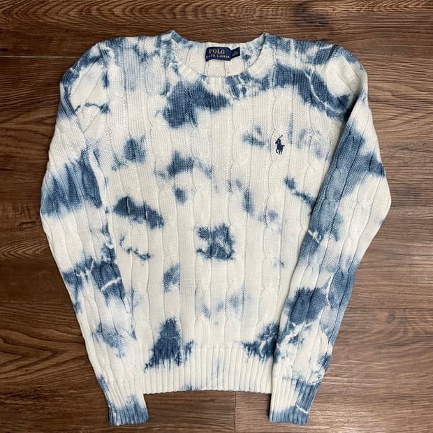 폴로 랄프로렌 타이다이 케이블 니트 코튼 스웨터