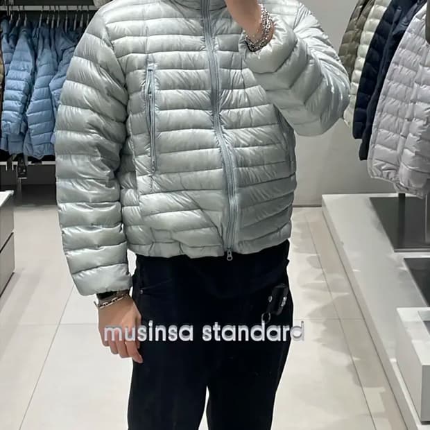 [XL] 무탠다드 시티레저 립스탑 경량 클라우디블루 패딩