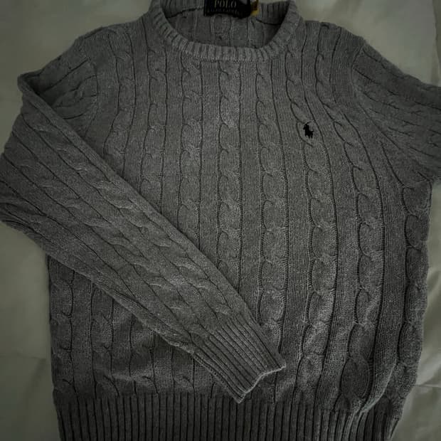 랄프로렌 정품!! 그레이 꽈배기니트 사이즈s