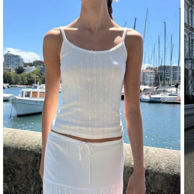 브랜디멜빌 아일렛 포인텔 아이보리 리본 나시