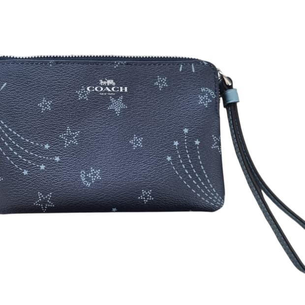 코치 코너 집 리스틀릿 위드 스타 프린트 지갑 카드지갑