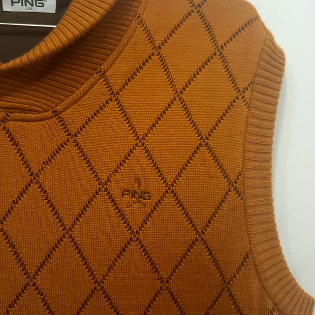 PING 클래식 아가일 패턴 니트 조끼/ 100