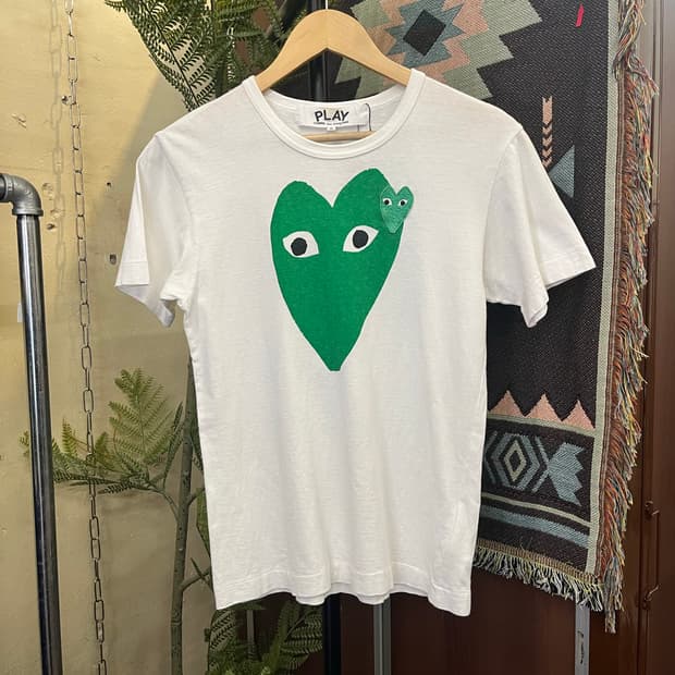 꼼데가르송 그린 더블 하트 반팔티 #csz866