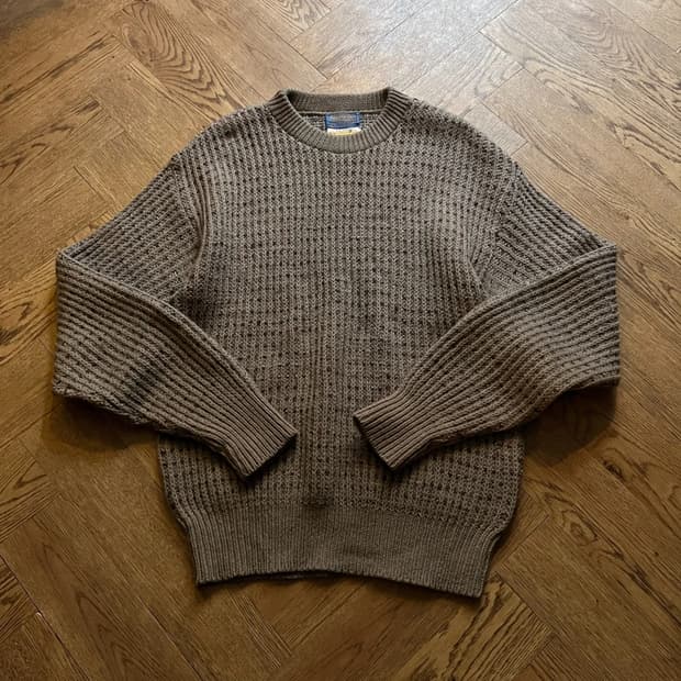 [L]70's 펜들턴 LOBO 퓨어 울 보카시 와플 니트