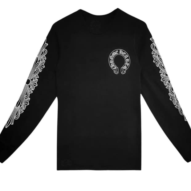 크롬하츠/ 홀스슈 로고 와플 써멀 플로럴 롱슬리브/ XL