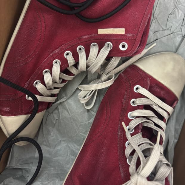 [41] 발렌시아가 파리 울트라 플랫 캔버스 하이탑 스니커즈 레드